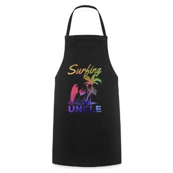 Surf De vague Oncle Surf Oncle Surfeur Surfeur - Tablier de cuisine - noir - Devant - AI Model Male 185 dark (185cm)