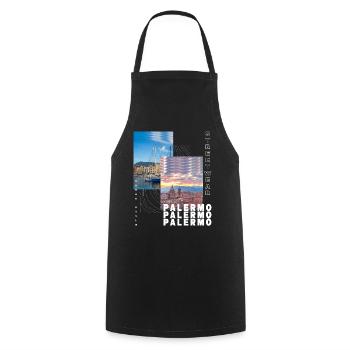 Palermo Italy City Skyline Home Love - Cooking Apron - black - Front - AI Model Male 185 dark (185cm)