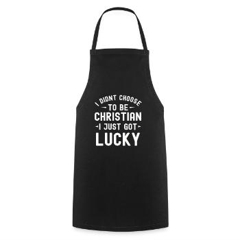 Chrétiens Religion Bible évangélique Jésus Église - Tablier de cuisine - noir - Devant - AI Model Male 185 dark (185cm)