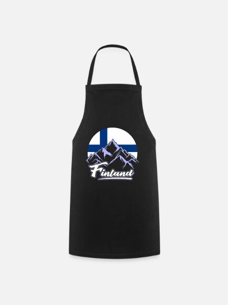 Finnland Tshirt Finland Skandinavien - Kochschürze - Schwarz