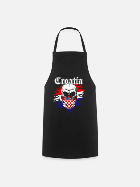 Kroatië Tshirt - Keukenschort - zwart