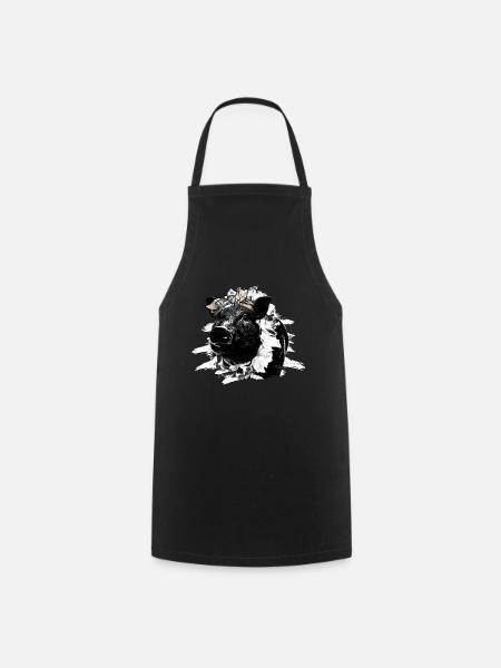 Pig Gift Piglet Kids Piglet Pig Pig - Cooking Apron - black