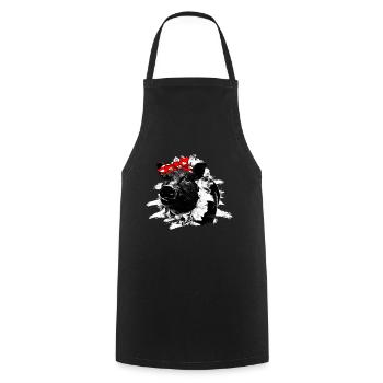 Pig Tshirt Gift Children Women - Cooking Apron - black - Front - AI Model Male 185 dark (185cm)