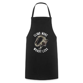 Climb More Worry Less Outdoor Speed Sport Free - Cooking Apron - black - Front - AI Model Male 185 dark (185cm)