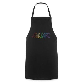 Soccer LGBT Rainbow Football professionnel Dieu - Tablier de cuisine - noir - Devant - AI Model Male 185 dark (185cm)