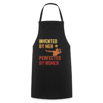 Invented by Men Perfected by Women Team Player - Cooking Apron - black - Front - AI Model Male 185 dark (185cm)
