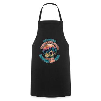 Ich Bin Ein Einfacher Mann Ich Mag Camping Bier - Kochschürze - Schwarz - Vorne - AI Model Male 185 dark (185cm)