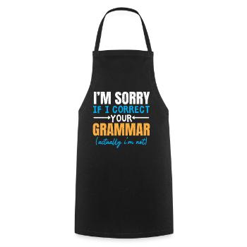 Je suis désolé si je ko ko votre police de grammaire - Tablier de cuisine - noir - Devant - AI Model Male 185 dark (185cm)