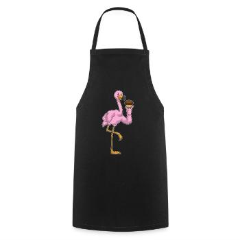 Muffin aux flamants roses - Tablier de cuisine - noir - Devant - AI Model Male 185 dark (185cm)
