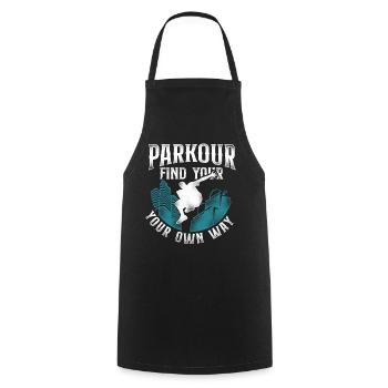 Parkour Free Running Traceur - Kochschürze - Schwarz - Vorne - AI Model Male 185 dark (185cm)