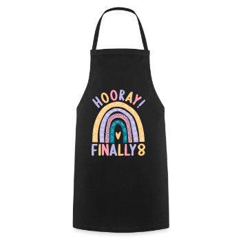 8 ans Rainbow Rainbow 8ème anniversaire - Tablier de cuisine - noir - Devant - AI Model Male 185 dark (185cm)