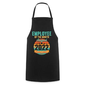 Employee of the Month August 2022 - Cooking Apron - black - Front - AI Model Male 185 dark (185cm)