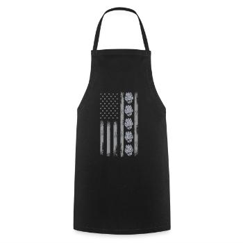 USA Morels Mushroom Picker - Cooking Apron - black - Front - AI Model Male 185 dark (185cm)