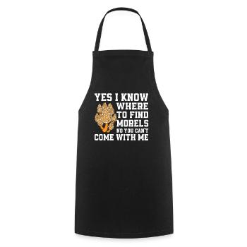 Morels Mushroom Picker - Cooking Apron - black - Front - AI Model Male 185 dark (185cm)