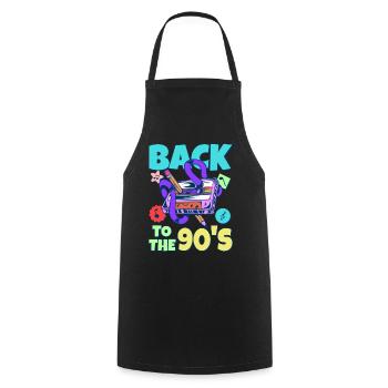 90s Outfit Party 90s Theme Party Cassette - Cooking Apron - black - Front - AI Model Male 185 dark (185cm)