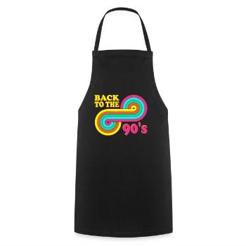 90s Outfit Party 90s Theme Party Cassette - Cooking Apron - black - Front - AI Model Male 185 dark (185cm)