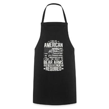 I am an American and have the right to guns - Cooking Apron - black - Front - AI Model Male 185 dark (185cm)