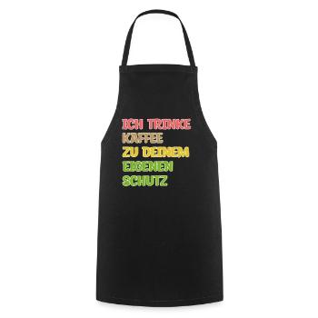 Kaffeeliebhaber Humorvoll Kaffee Trinken Statement - Kochschürze - Schwarz - Vorne - AI Model Male 185 dark (185cm)