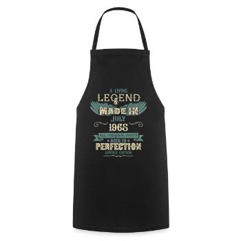 Juillet 1965 Vintage Anniversaire - Tablier de cuisine - noir - Devant - AI Model Male 185 dark (185cm)