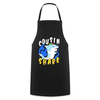 Cousin Shark Lover Marine Biology Marine Animal - Cooking Apron - black - Front - AI Model Male 185 dark (185cm)