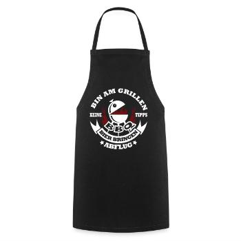 Grill-Motiv mit Bier-Design - Kochschürze - Schwarz - Vorne - AI Model Male 185 dark (185cm)