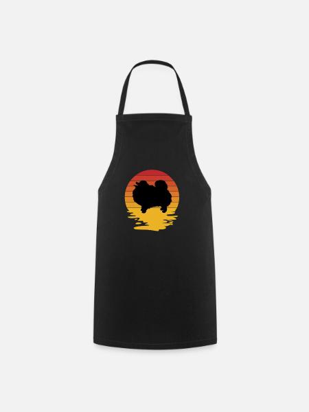 Spitz Pomeranian Zwergspitz Chien - Tablier de cuisine - noir