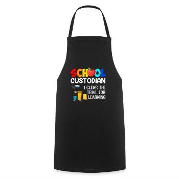 School Custodian the trail for learning, Custodian - Cooking Apron - black - Front - AI Model Male 185 dark (185cm)