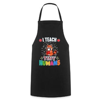 I Teach Tiny Humans Elementary School Teacher - Cooking Apron - black - Front - AI Model Male 185 dark (185cm)