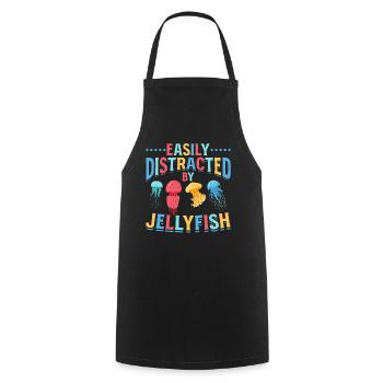 Méduses, que j’ai facilement distraites des méduses - Tablier de cuisine - noir - Devant - AI Model Male 185 dark (185cm)
