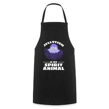 Jellyfish ist mein Geist Animal Qualle - Kochschürze - Schwarz - Vorne - AI Model Male 185 dark (185cm)