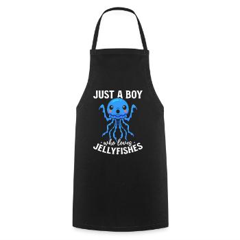 Jellyfish Lover Je suis juste un garçon qui a des méduses - Tablier de cuisine - noir - Devant - AI Model Male 185 dark (185cm)