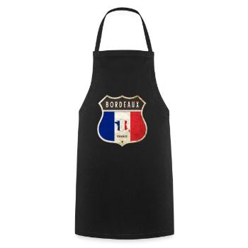Bordeaux France Armoiries Drapeaux Design - Tablier de cuisine - noir - Devant - AI Model Male 185 dark (185cm)