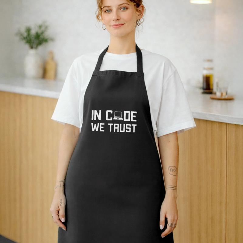 In Code We Trust Full Stack Coder Software Cooking Apron