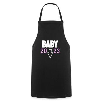 Baby Daughter 2023 Girl - Cooking Apron - black - Front - AI Model Male 185 dark (185cm)