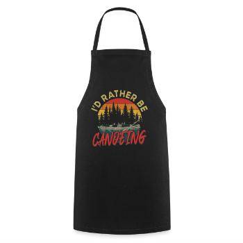 Canoe Canoeing Vintage Retro I'd - Kochschürze - Schwarz - Vorne - AI Model Male 185 dark (185cm)