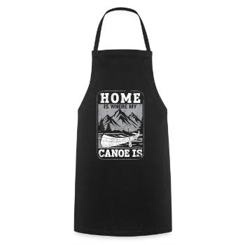 Canoe Canoeing Vintage Home Is - Kochschürze - Schwarz - Vorne - AI Model Male 185 dark (185cm)