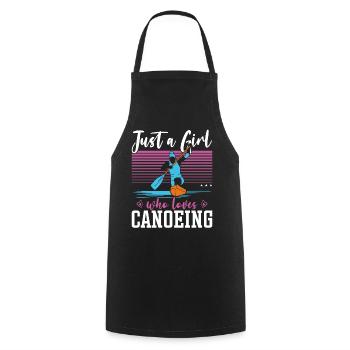 Canoë Canoë Fille Juste Une Fille - Tablier de cuisine - noir - Devant - AI Model Male 185 dark (185cm)