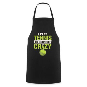 Joueur de tennis Raquette de tennis Balle de tennis - Tablier de cuisine - noir - Devant - AI Model Male 185 dark (185cm)