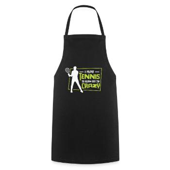 Joueur de tennis Raquette de tennis Balle de tennis - Tablier de cuisine - noir - Devant - AI Model Male 185 dark (185cm)
