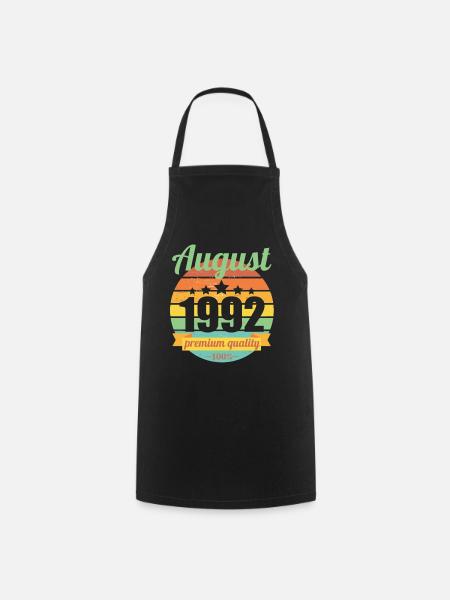 Né en août 1992 30 ans 30s 30e anniversaire - Tablier de cuisine - noir