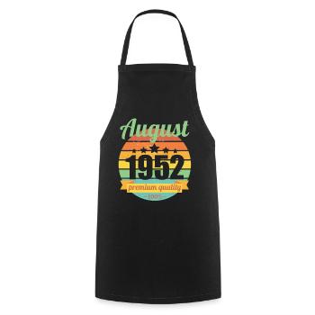 Born August 1952 70 years 70s 70th birthday - Cooking Apron - black - Front - AI Model Male 185 dark (185cm)