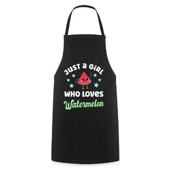 Pastèque Kawaii Melon - Tablier de cuisine - noir - Devant - AI Model Male 185 dark (185cm)