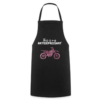 Moto MotoCycliste Biker Biker - Tablier de cuisine - noir - Devant - AI Model Male 185 dark (185cm)