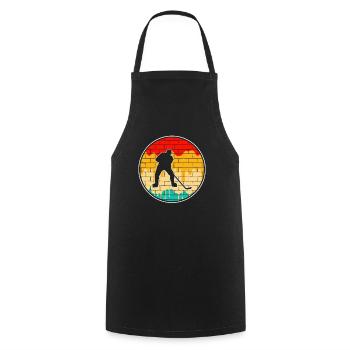 Eishockey Retro - Kochschürze - Schwarz - Vorne - AI Model Male 185 dark (185cm)