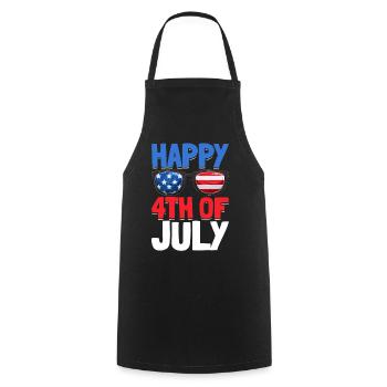 Happy 4th Of July Party US Flag Patriotic Day 4th - Cooking Apron - black - Front - AI Model Male 185 dark (185cm)