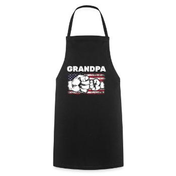 US Flag Grandpa & Grandson Fist Bump Grandpa - Kochschürze - Schwarz - Vorne - AI Model Male 185 dark (185cm)