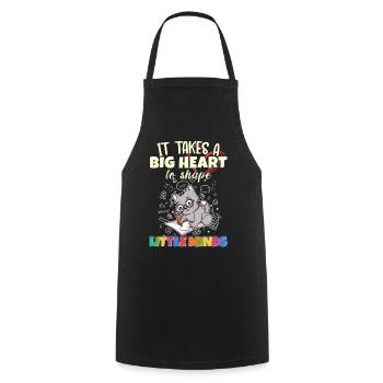 It Takes A Big Heart To Shape Little Minds Teacher - Cooking Apron - black - Front - AI Model Male 185 dark (185cm)