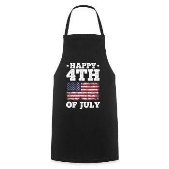 Patriotic Day 4th Of July US Flag Happy 4th Of - Cooking Apron - black - Front - AI Model Male 185 dark (185cm)