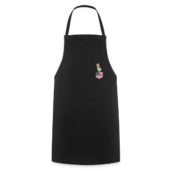 Journée patriotique Dino Drapeau américain Dino Pocket 4 juillet - Tablier de cuisine - noir - Devant - AI Model Male 185 dark (185cm)