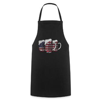 US Flag Beer 4th Of July Patriotic Day 4th Of July - Cooking Apron - black - Front - AI Model Male 185 dark (185cm)
